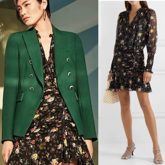 Veronica Beard Armenia Silk Floral Dress Size 0 - Picture 2 of 6